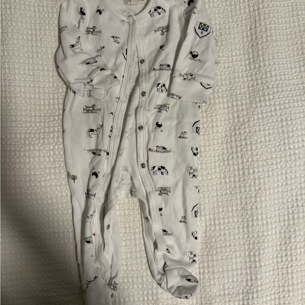 Adorable White Animal Print Kids Footie